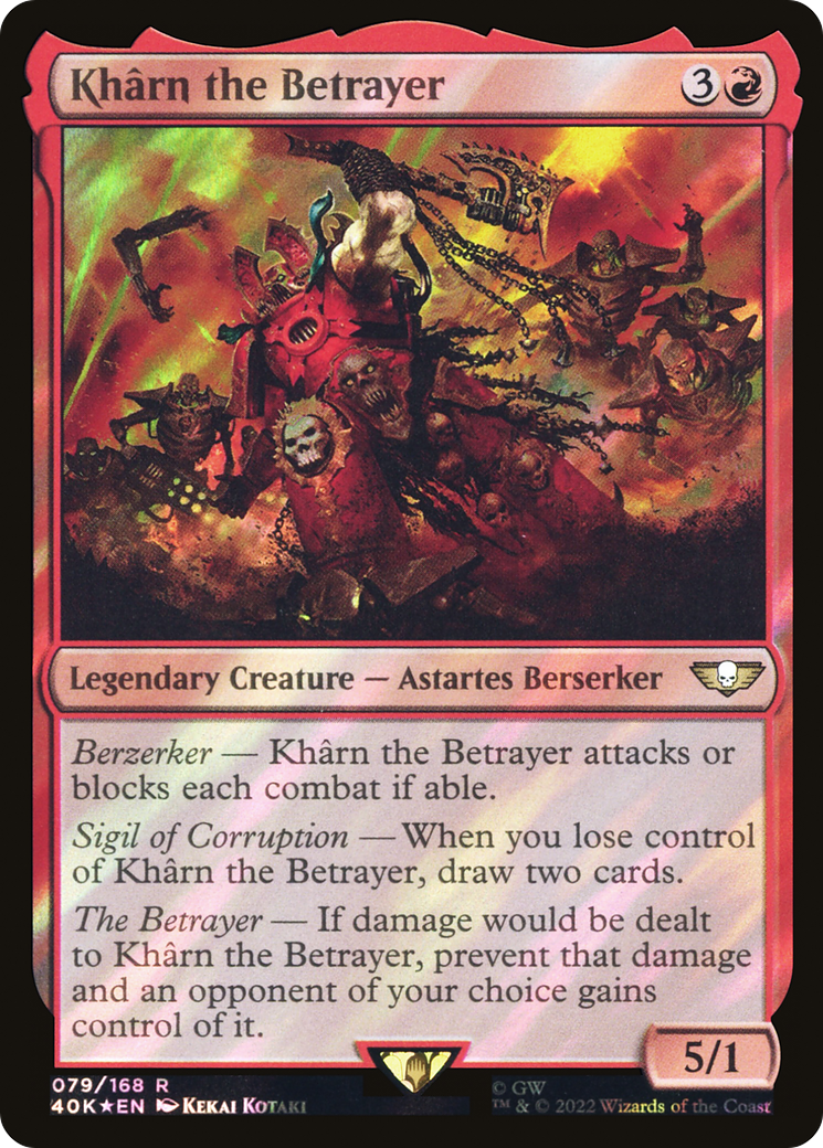 Kharn the Betrayer (Surge Foil) (40K-079) - Warhammer 40,000 Commander Foil