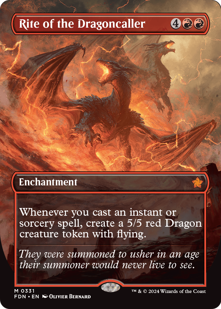 Rite of the Dragoncaller (Borderless) (FDN-331) - Foundations: (enchantment) Foil