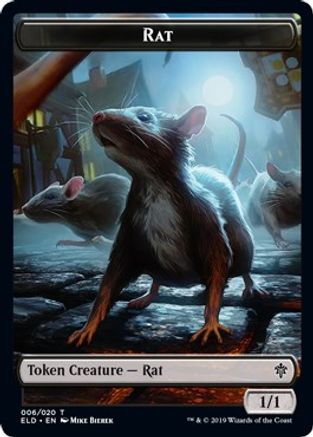 Rat // Food (016) Double-Sided Token (ELD-6 // 16) - Throne of Eldraine Foil