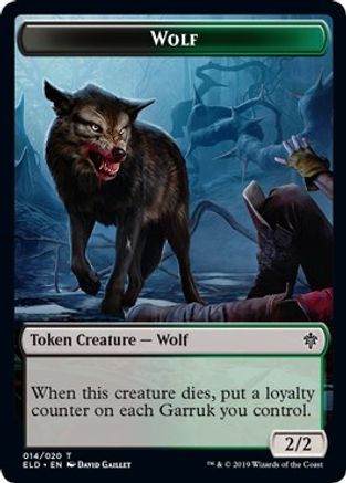 Wolf // Food (017) Double-Sided Token (ELD-14 // 17) - Throne of Eldraine Foil