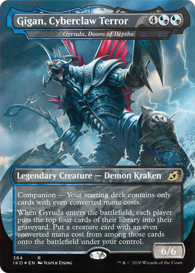 Gigan, Cyberclaw Terror - Gyruda, Doom of Depths (IKO-384) - Ikoria: Lair of Behemoths / Gigan, Cyberclaw Terror: (companion) (Borderless) Foil