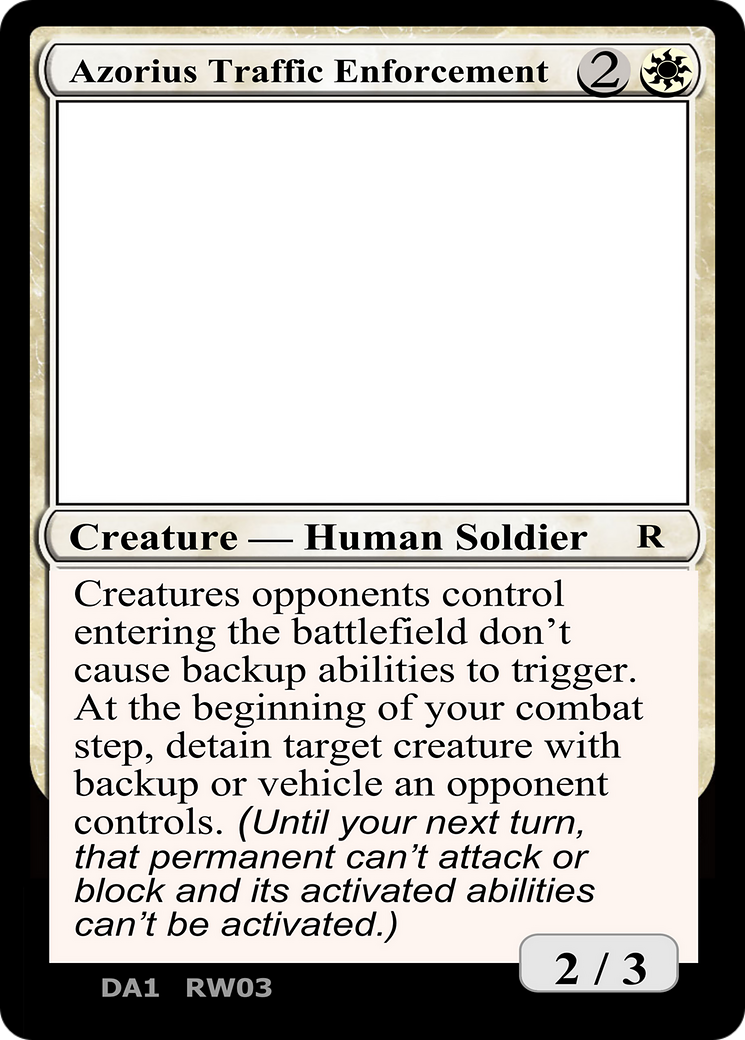 Azorius Traffic Enforcement (UNK-) - Unknown Event