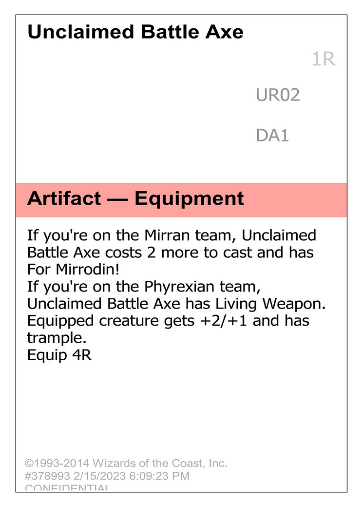 Unclaimed Battle Axe (UNK-) - Unknown Event