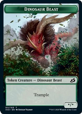 Dinosaur Beast // Human Soldier (004) Double-sided Token (IKO-) - Ikoria: Lair of Behemoths Foil