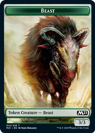 Beast // Treasure Double-sided Token (M21-010) - Core Set 2021 Foil