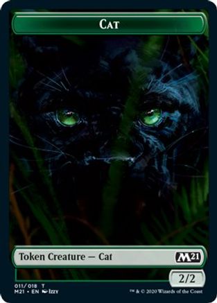 Cat (011) // Dog Double-sided Token (M21-011) - Core Set 2021 Foil
