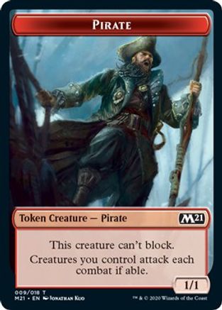 Pirate // Treasure Double-sided Token (M21-009) - Core Set 2021 Foil