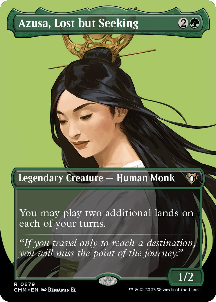 Azusa, Lost but Seeking (Borderless) (CMM-679) - Commander Masters Foil
