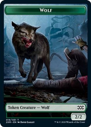 Wolf // Golem Double-Sided Token (2XM-19 // 23) - Double Masters Foil