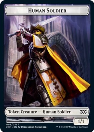Human Soldier // Wurm (029) Double-Sided Token (2XM-5 // 29) - Double Masters Foil