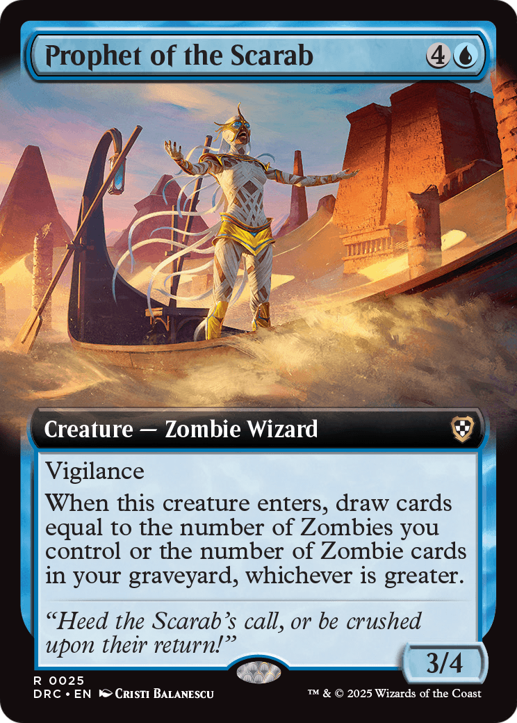 Prophet of the Scarab (Extended Art) (DRC-025) - Commander: Aetherdrift: (Extended Art)