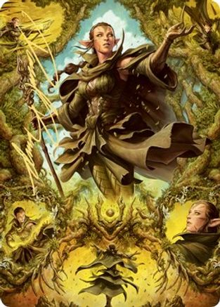 Nissa of Shadowed Boughs Art Card (6/81) (Gold-Stamped Signature) (ASZNR-006) - Art Series: Zendikar Rising