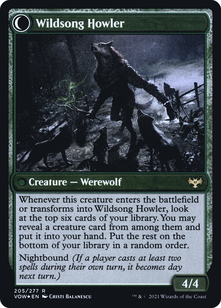 Howlpack Piper (PRE-205) - Innistrad: Crimson Vow Promos: (Double Faced Transform) Foil