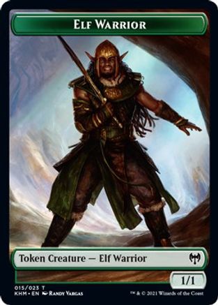 Elf Warrior // Koma's Coil Double-Sided Token (KHM-15 // 7) - Kaldheim Foil