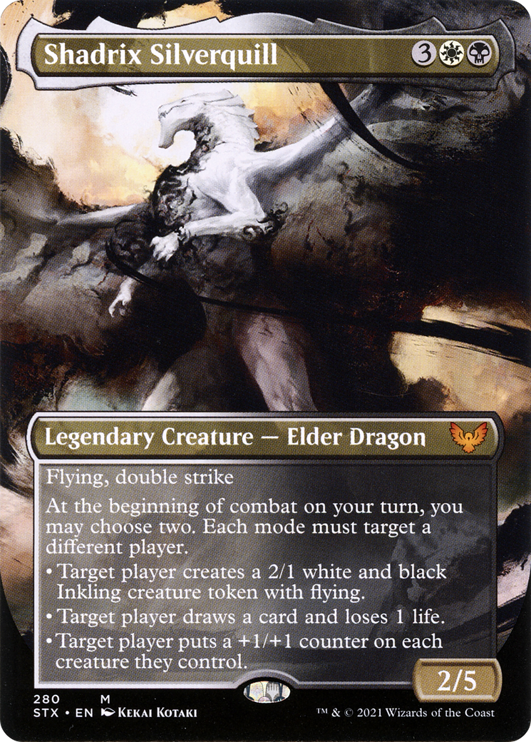 Shadrix Silverquill (Borderless) (STX-280) - Strixhaven: School of Mages