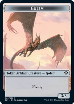 Golem (025) // Thopter Double-Sided Token (C21-25 // 29) - Commander 2021