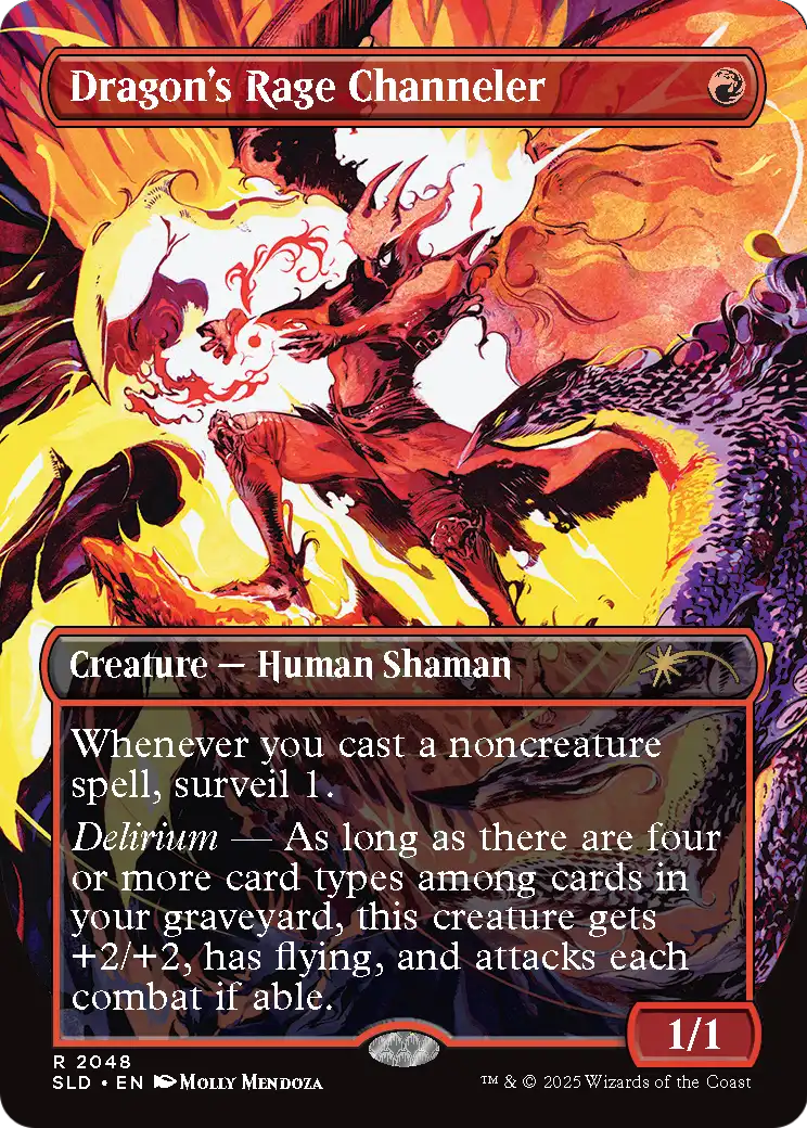 Dragon's Rage Channeler (2048) (Rainbow Foil) (SLD-2048) - Secret Lair Drop (Borderless) Foil