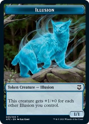 Illusion // Skeleton Double-Sided Token (AFC-3 // 6) - Commander: Adventures in the Forgotten Realms