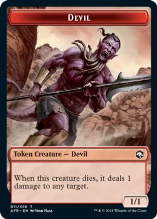 Devil // Emblem - Zariel, Archduke of Avernus Double-Sided Token (AFR-11 // 19) - Adventures in the Forgotten Realms Foil