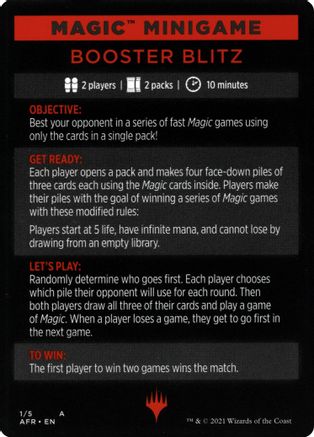 Magic Minigame: Booster Blitz (AFR-001) - Adventures in the Forgotten Realms