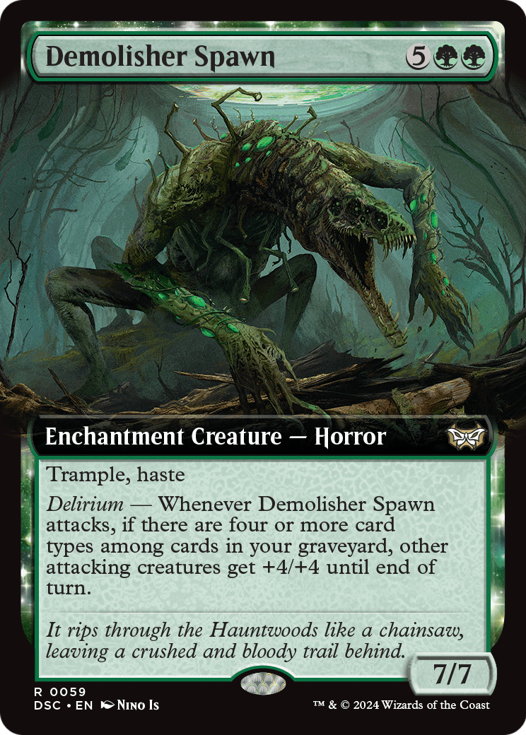 Demolisher Spawn (Extended Art) (DSC-059) - Duskmourn: House of Horror Commander: (Extended Art, enchantment)
