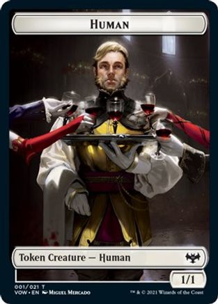 Human (001) // Human Soldier Double-Sided Token (VOW-1 // 15) - Innistrad: Crimson Vow Foil