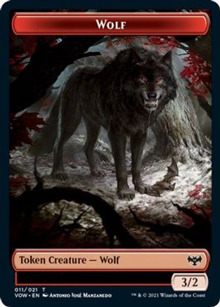Wolf (011) // Wolf (014) Double-Sided Token (VOW-11 // 14) - Innistrad: Crimson Vow Foil
