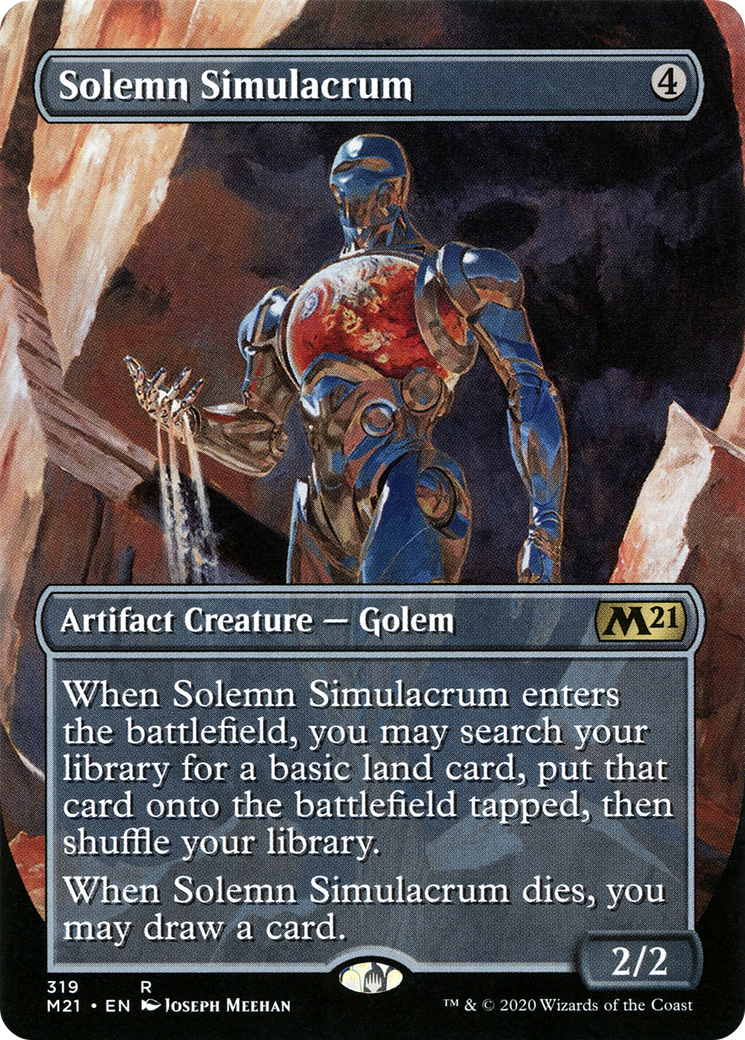 Solemn Simulacrum (Alternate Art) (M21-319) - Core Set 2021 (Borderless)