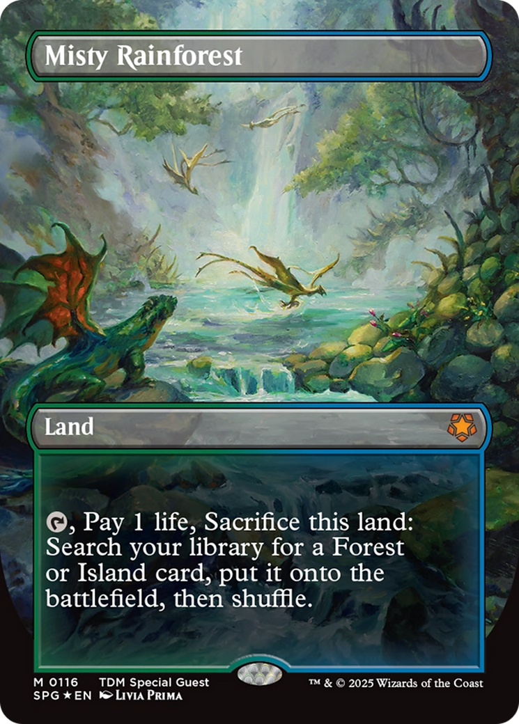 Misty Rainforest (Borderless) (Dragonscale Foil) (SPG-116) - Special Guests Foil