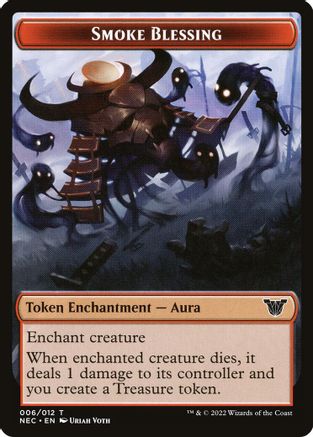 Smoke Blessing // Spirit (009) Double-sided Token (NEC-6 // 9) - Commander: Kamigawa: Neon Dynasty
