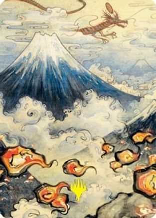 Mountain (299) Art Card (Gold-Stamped Signature) (ASNEO-078) - Art Series: Kamigawa: Neon Dynasty