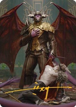 Ob Nixilis, the Adversary Art Card (31/81) (Gold-Stamped Signature) (ASSNC-031) - Art Series: Streets of New Capenna