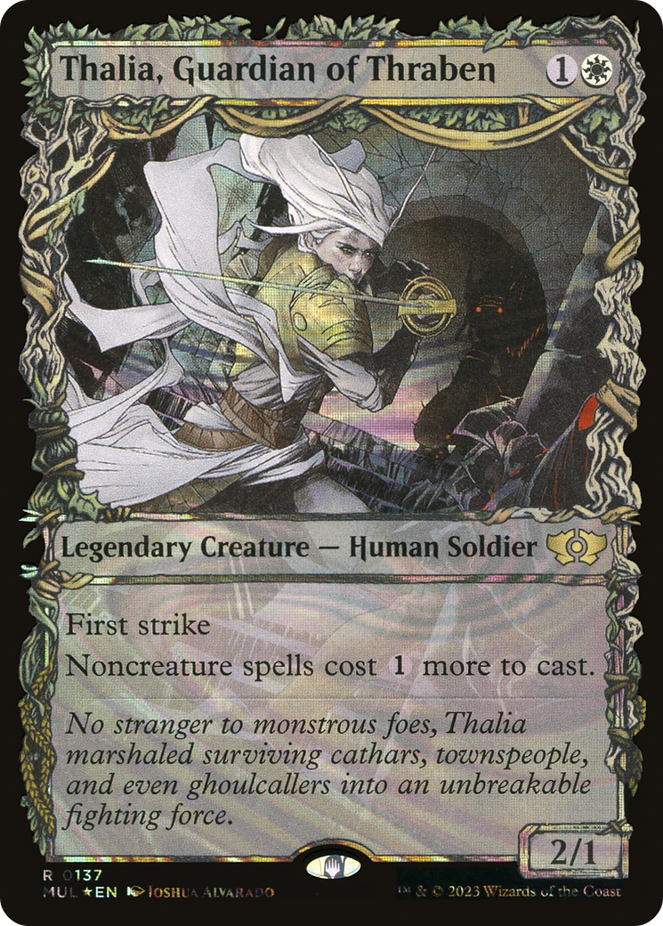 Thalia, Guardian of Thraben (Halo Foil) (MUL-137) - Multiverse Legends: (Showcase) Foil