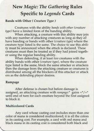 Legends Rules Card (LEG-) - Legends