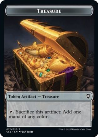 Treasure // Faerie Dragon Double-Sided Token (CLB-17 // 6) - Commander Legends: Battle for Baldur's Gate Foil