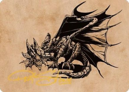 Ancient Copper Dragon Art Card (52/81) (Gold-Stamped Signature) (ASCLB-052) - Art Series: Commander Legends: Battle for Baldur's Gate