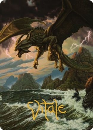 Ancient Bronze Dragon Art Card (3/81) (Gold-Stamped Signature) (ASCLB-003) - Art Series: Commander Legends: Battle for Baldur's Gate
