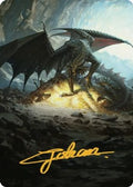 Ancient Copper Dragon Art Card (4/81) (Gold-Stamped Signature) (ASCLB-004) - Art Series: Commander Legends: Battle for Baldur's Gate