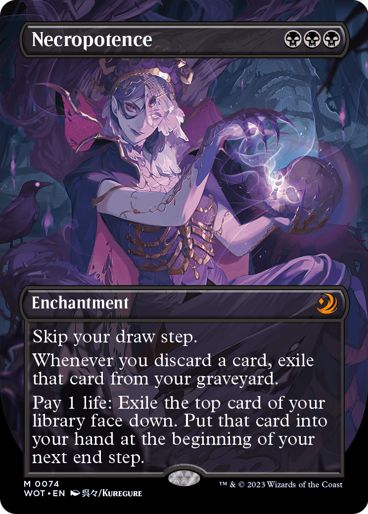 Necropotence (Anime Borderless) (WOT-074) - Wilds of Eldraine: Enchanting Tales Foil