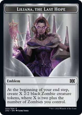 Emblem - Liliana, the Last Hope // Spirit (002) Double-Sided Token (2X2-23 // 2) - Double Masters 2022