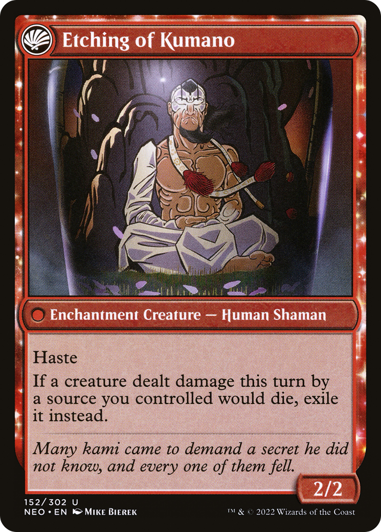 Kumano Faces Kakkazan (NEO-152) - Kamigawa: Neon Dynasty: (fandfc, enchantment) Foil