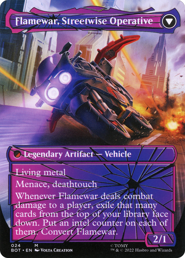 Flamewar, Brash Veteran (Shattered Glass) (BOT-024) - Transformers: (shatteredglass, convertdfc) (Borderless)