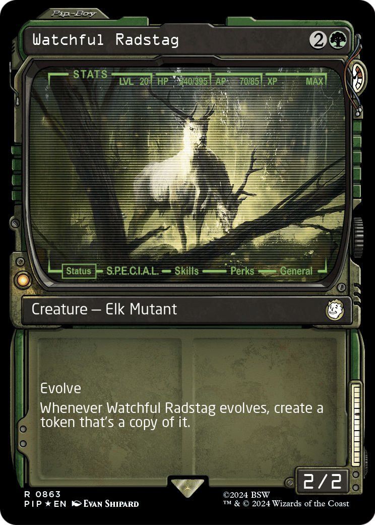Watchful Radstag (Showcase) (Surge Foil) (PIP-863) - Fallout: (Showcase) Foil
