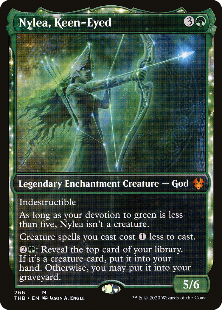 Nylea, Keen-Eyed (Showcase) (THB-266) - Theros Beyond Death: (enchantment, Showcase)