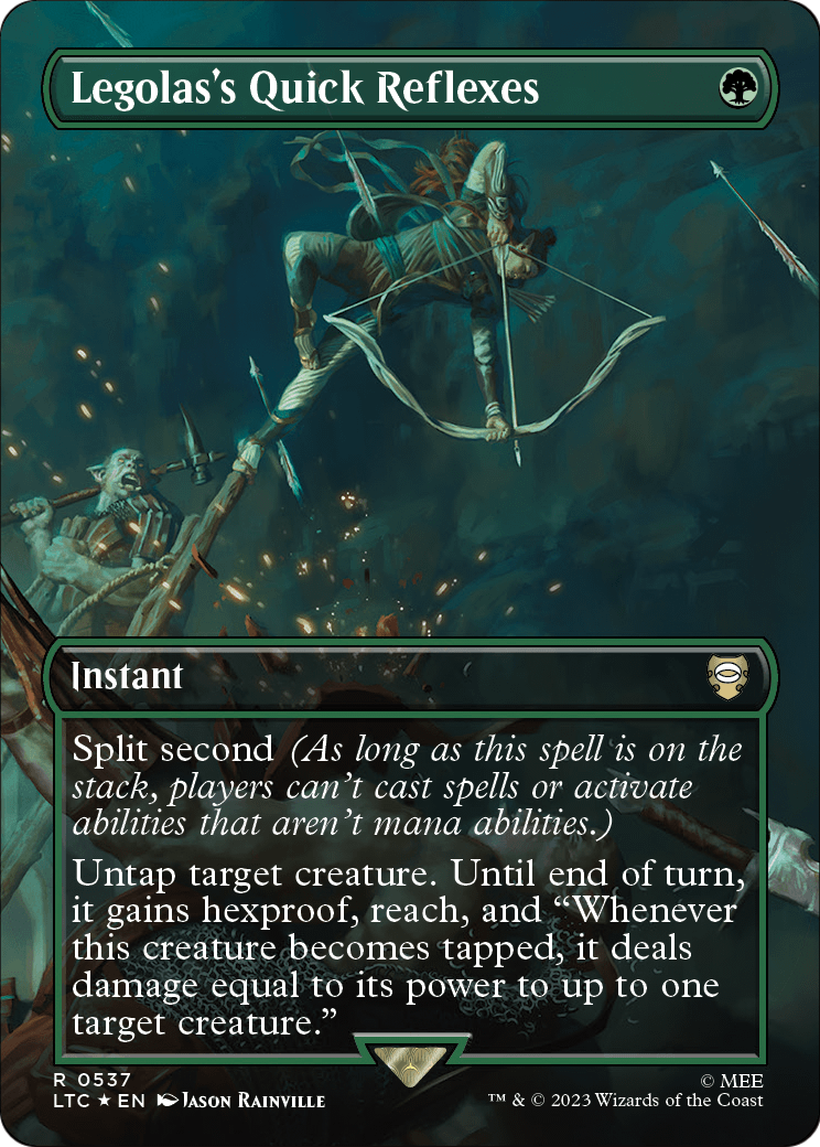 Legolas's Quick Reflexes (Borderless) (Surge Foil) (LTC-537) - Tales of Middle-earth Commander Foil