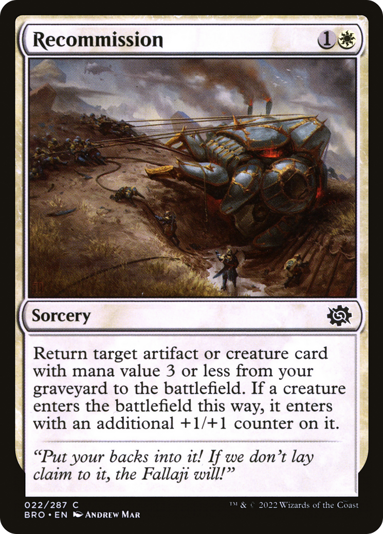 Recommission (BRO-022) - The Brothers' War Foil