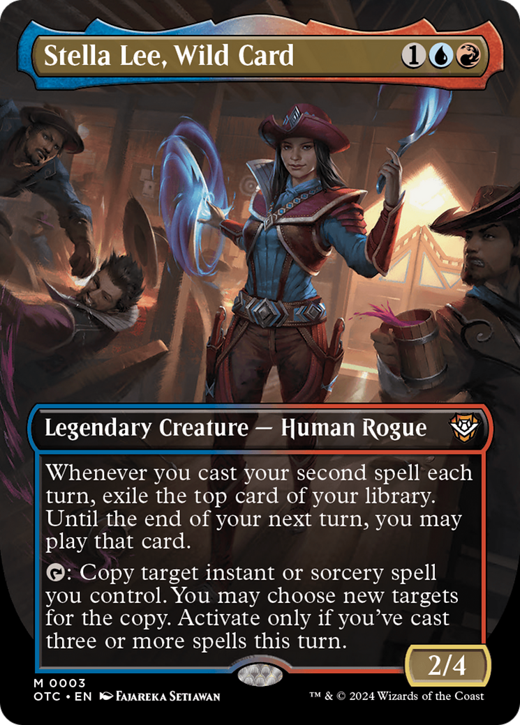 Stella Lee, Wild Card (Borderless) (OTC-003) - Outlaws of Thunder Junction Commander Foil
