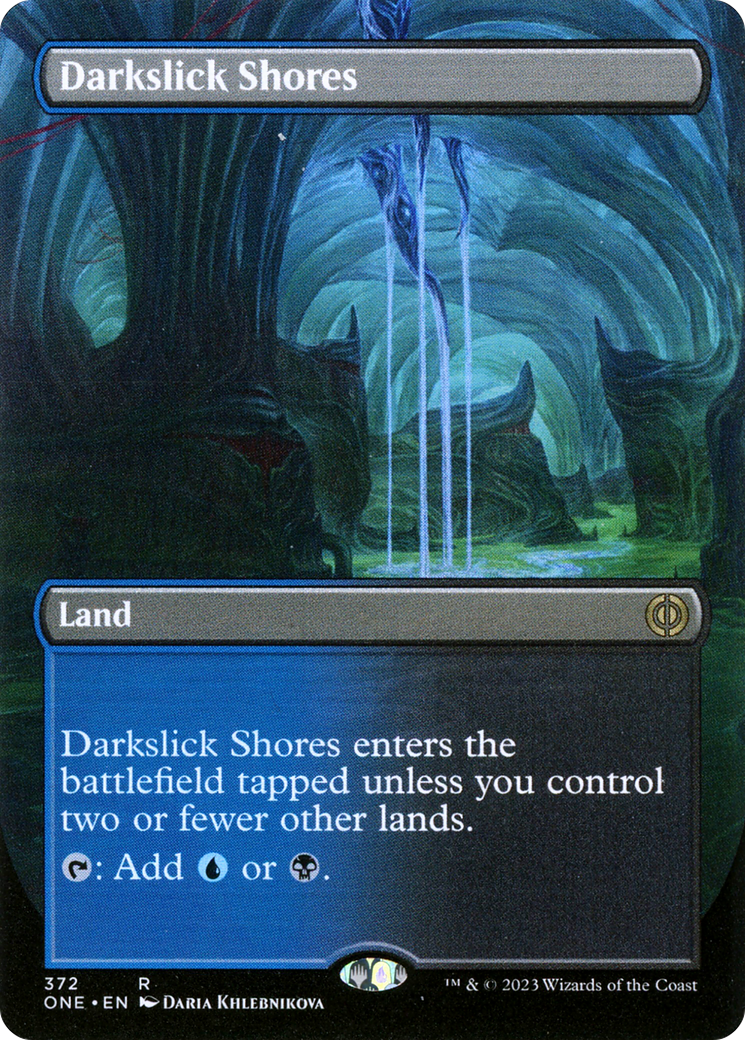 Darkslick Shores (Borderless) (ONE-372) - Phyrexia: All Will Be One