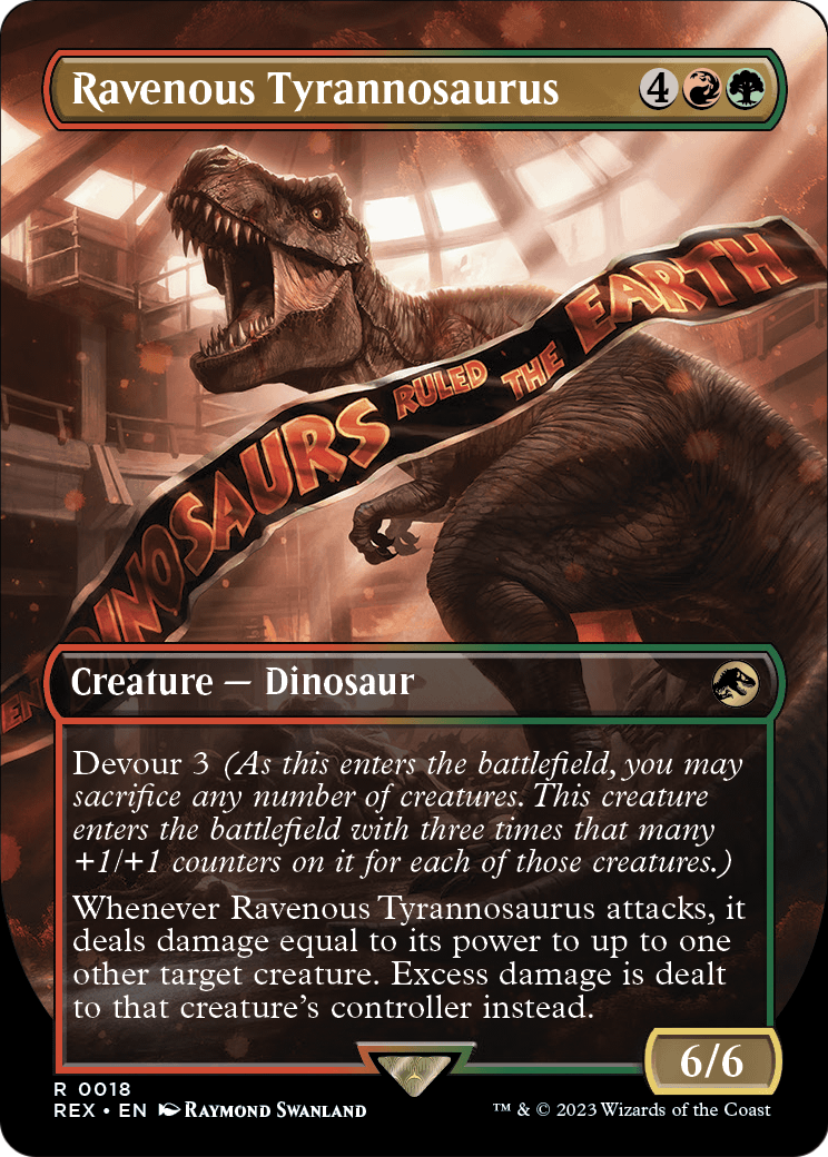 Ravenous Tyrannosaurus (Borderless) (REX-018) - Jurassic World Collection Foil
