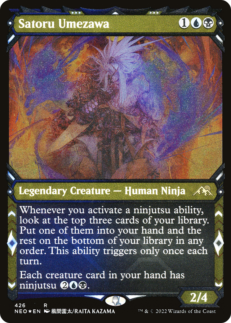 Satoru Umezawa (Showcase) (Foil Etched) (NEO-426) - Kamigawa: Neon Dynasty: (Showcase) Foil